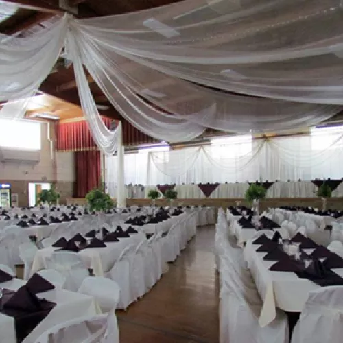 Milan Community Center all decked out for a wedding