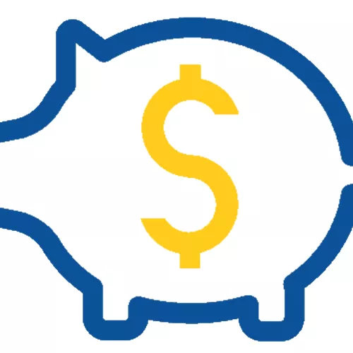 Piggy bank with a dollar sign