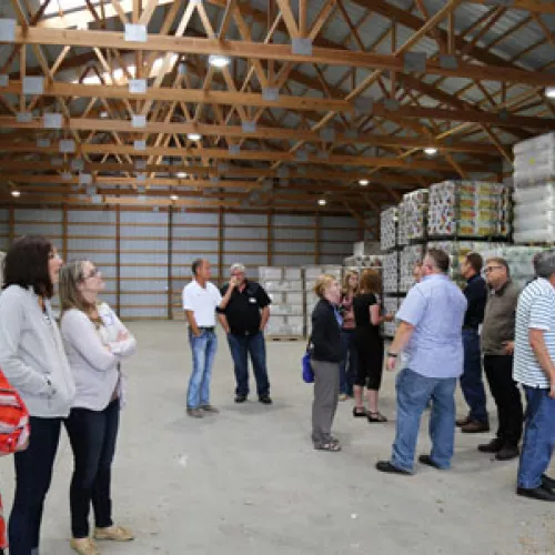 Participants learn about LED lighting at Blue Lake Plastics in Sauk Centre