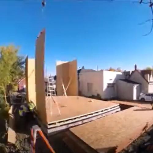 Screen grab from timelapse smart wall construction video