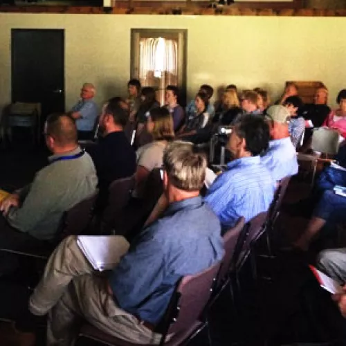 Attendees at Appleton solar event