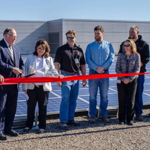Solar ribbon cutting at the MN Capitol