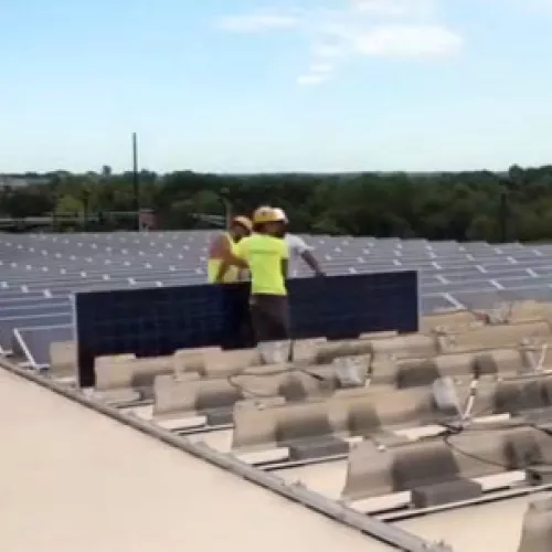 Solar installation on CityVue Apartment roof