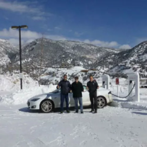 Pausing along the Electric Road Trip to get charged up!