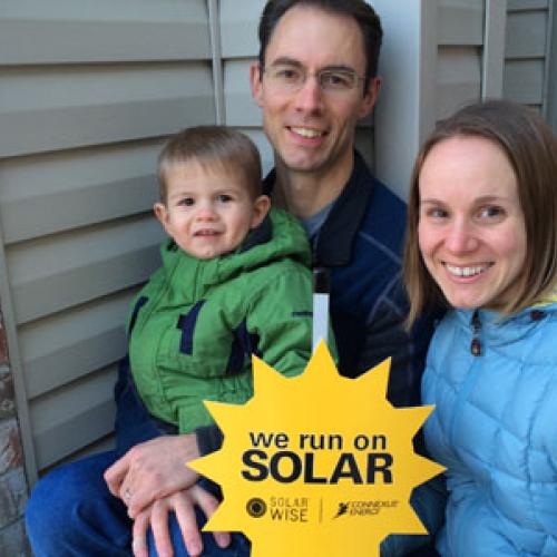 Eric Schilling and family - community solar subscribers to the Connexus Energy SolarWise program