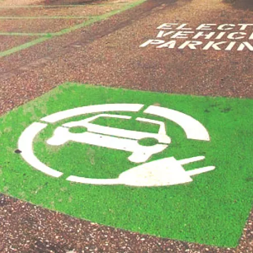 ev charger symbol painted on road