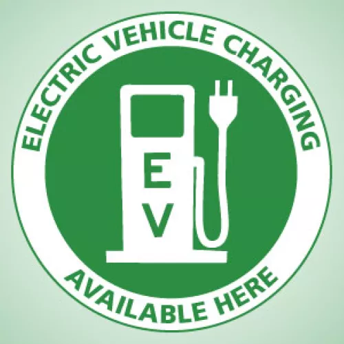 Electric Vehicle Charging Available Here Sign