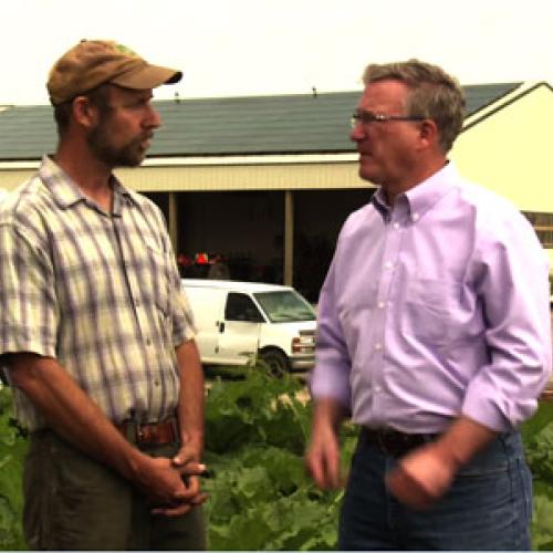 Dan Hoffman with Farm Connections chat with Jack Hedin of Featherstone Farms about their solar installation