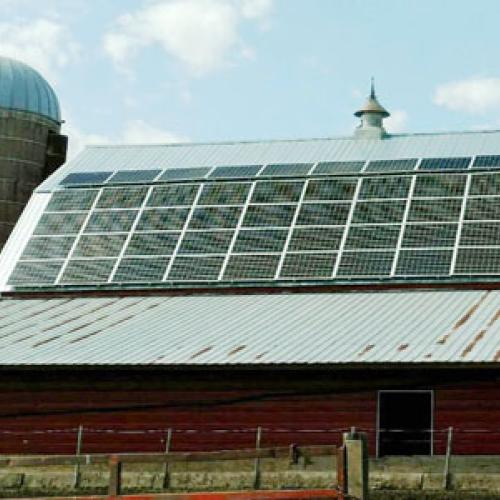 Solar on the Fuller Farm barn near Trimont, MN