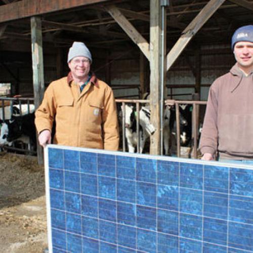 The Gibbs family installed a 39,840-watt PV solar system on the south side of a livestock barn