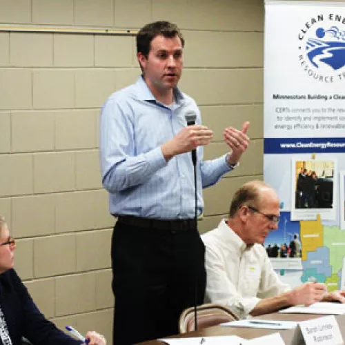 Jamie Long from Linden Hills talking about community solar at CERTs event