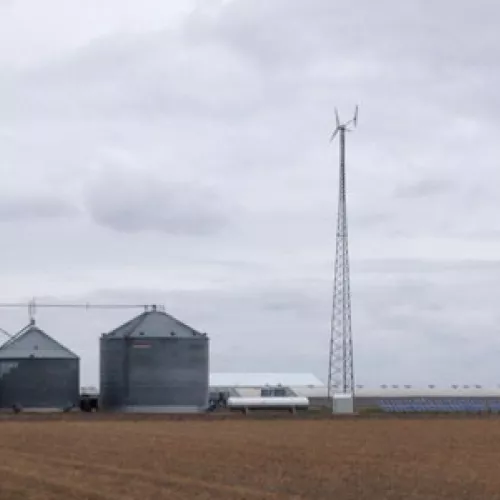 30kw solar and 10kw wind on Jorgenson Hog Farm in Westbrook, MN
