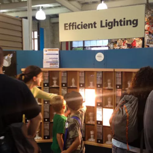 Lighting display at the Eco Experience building