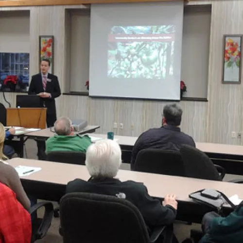 Mayor Peter Lindstrom speaks about Falcon Heights