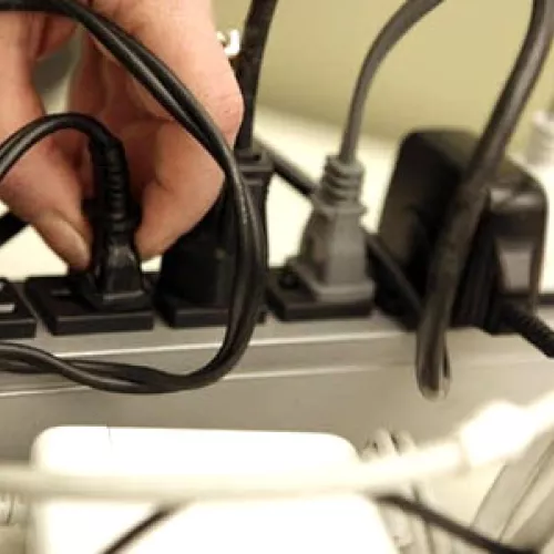 Fully loaded power strip | Photo by Richard Drew, AP