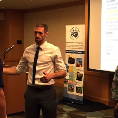 Trevor Drake, Metro CERT Co-Director, speaks with event attendees