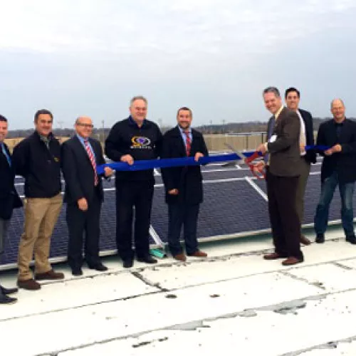 Waconia Public Schools third-party solar ribbon cutting