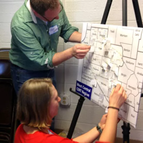 Pinning region projects onto the map
