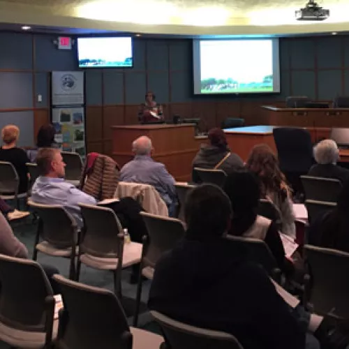 Attendees at Woodbury community solar gardens workshop
