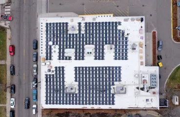 North Market rooftop solar array, Photo courtesy of City of Minneapolis