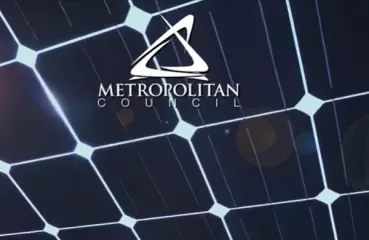 Metropolitan Council logo on solar panel