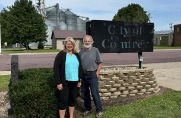  Comfrey’s City Clerk and Treasurer, Tammy Kelly and Mayor Gary Richter.