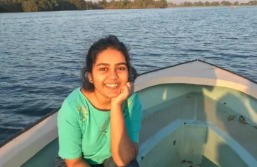 Hemangi on a lake