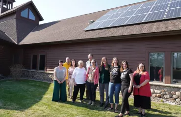 group photo taken outside