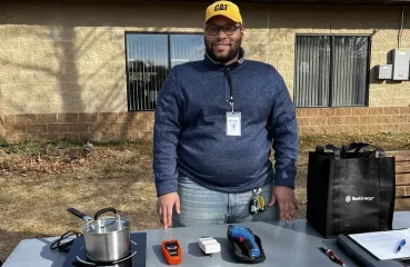 Robert Harris participating in an outreach event at River Bend Nature Center