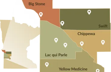 Map of upper MN valley region
