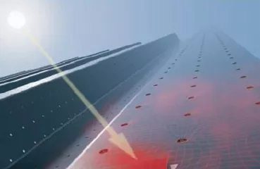 sunlight warming solar panel