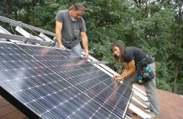 Solar Panels are installed on the Boyce-Olson Home in St. Paul.