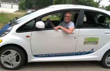 Brad enjoys making trips around the metro in his Mitsubishi MiEV! 
