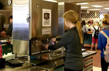 Staff tracked data on milk consumption and cost, energy consumption and cost, water usage and cost, labor, and waste and recycling generation both before and after dispensers were installed.
