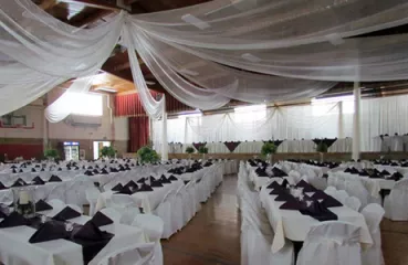 Milan Community Center all decked out for a wedding
