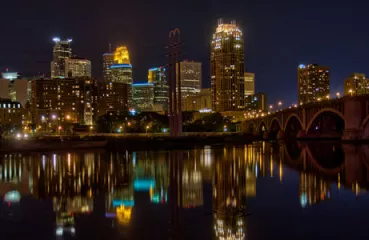 Minneapolis skyline at night