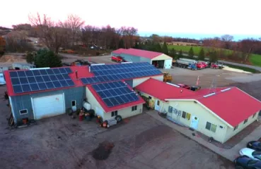 Solar PV on top of Timm's Trucking in Morristown, MN