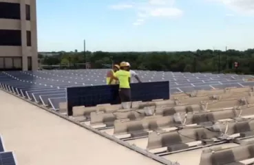 Solar installation on CityVue Apartment roof