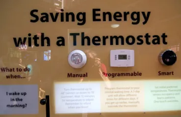 Thermostat display in the Energy House at the Minnesota State Fair Eco Experience | Photo by MPCA