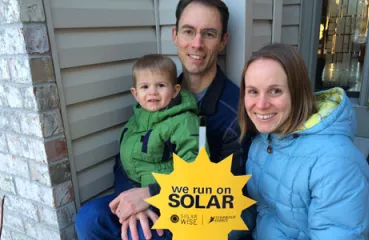Eric Schilling and family - community solar subscribers to the Connexus Energy SolarWise program