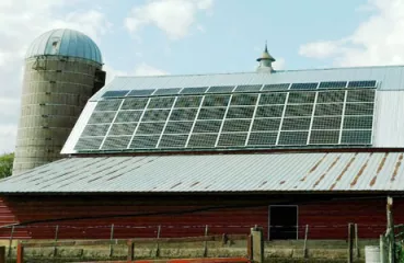 Solar on the Fuller Farm barn near Trimont, MN