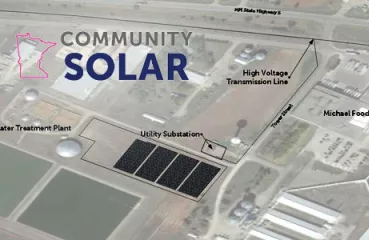 Site of the Gaylord community solar garden project by Mn Community Solar