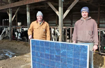 The Gibbs family installed a 39,840-watt PV solar system on the south side of a livestock barn