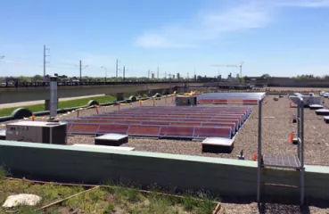 Solar array financed with PACE atop the Greenway Office Building in Minneapolis