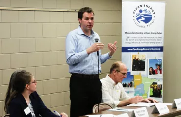 Jamie Long from Linden Hills talking about community solar at CERTs event