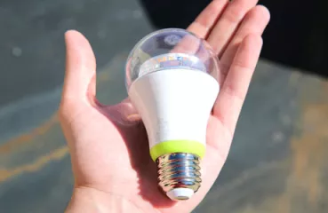 Installing efficient lighting is one measure Springer has taken in his buildings