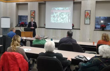 Mayor Peter Lindstrom speaks about Falcon Heights