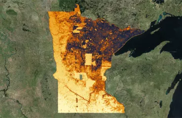 Statewide view from the MN Solar Suitability App