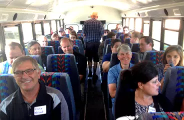 Bus tour of Warren, MN clean energy projects