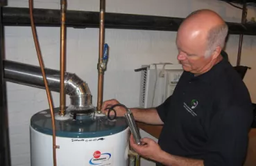 Testing water heater during energy audit